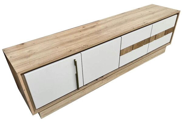 Comoda TV KEKS K4a, stejar/casmir, PAL laminat, 170x37x49 cm