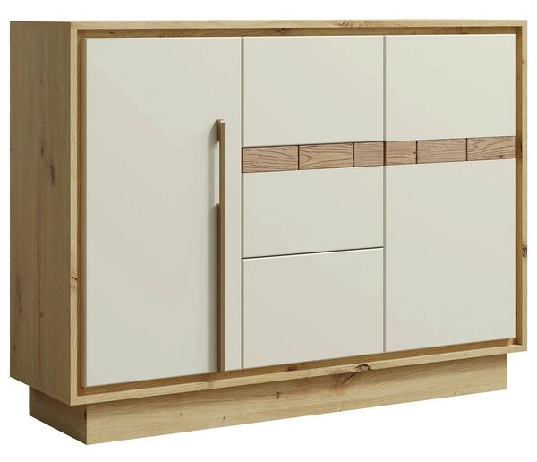 Comoda KEKS K12, stejar/casmir, PAL laminat, 130x37x97 cm