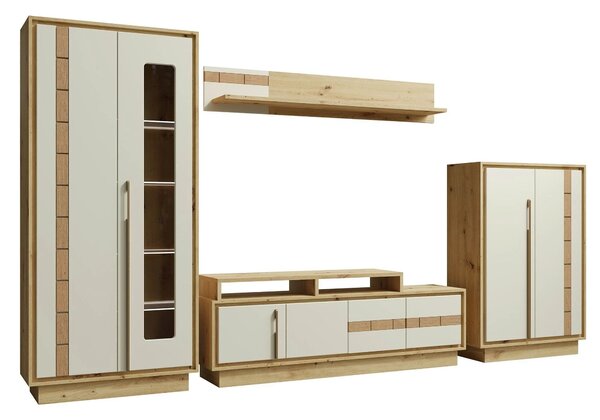 Comoda TV KEKS K4a, stejar/casmir, PAL laminat, 170x37x49 cm