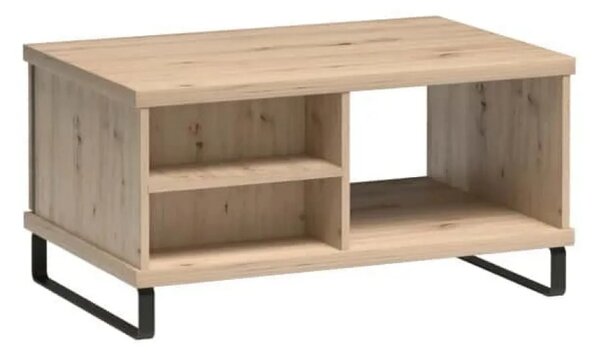 Masuta CALI C8, stejar artisan/negru, PAL/metal, 90x58x46 cm