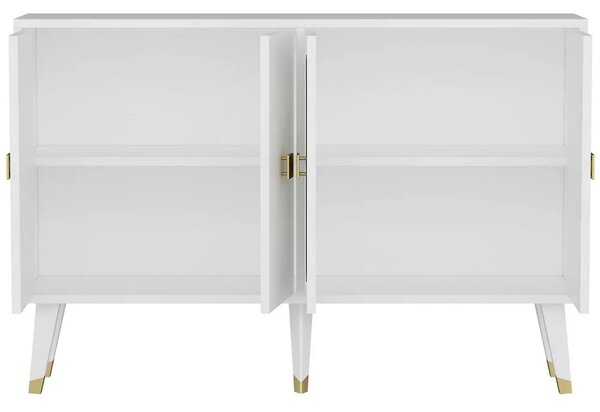 Comoda ROLAND, alb/auriu, PAL melaminat, 120x30x80 cm