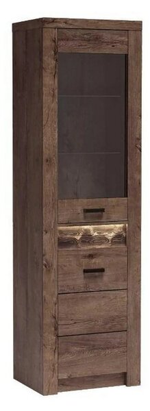 Vitrina INDIANAPOLIS I4, frasin inchis, PAL laminat/furnir ABS/metal