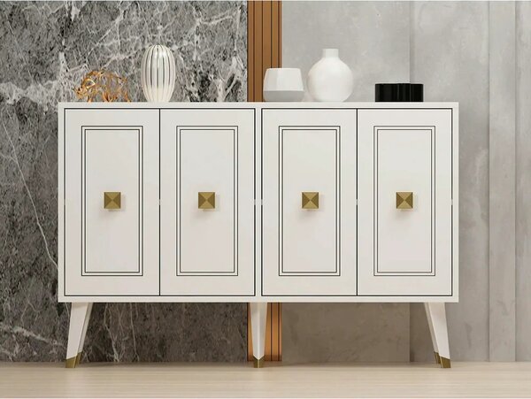 Comoda HARTIN, alb, PAL melaminat, 120x30x80 cm