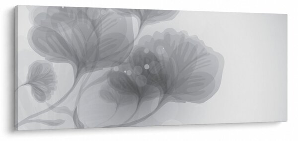 Tablou - Flori în nuanțe gri (120x50 cm)