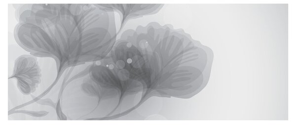 Tablou - Flori în nuanțe gri (120x50 cm)