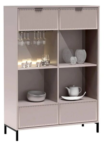 Vitrina LINKASTYLE LS8, casmir, PAL/sticla, 105x41x150 cm