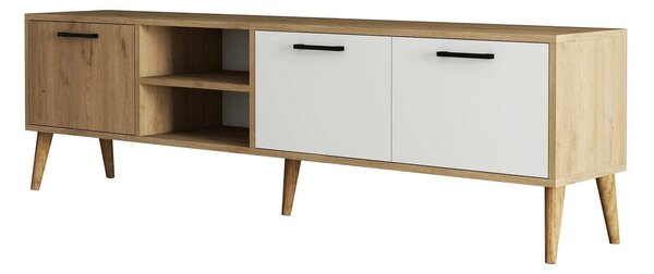 Comoda TV EXXEN-1585, stejar/alb, PAL melaminat, 180x35x53 cm