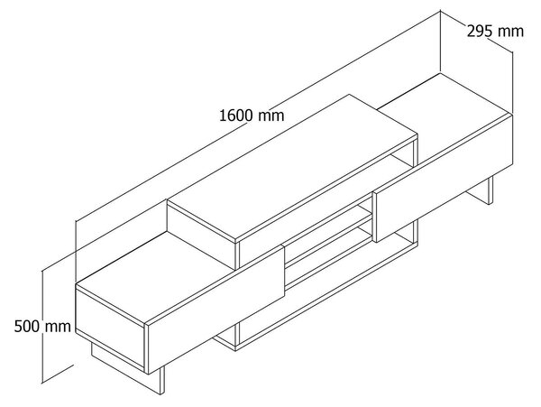 Comoda TV, alb, PAL melaminat, 160x30x49 cm