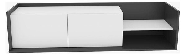Comoda TV KROG, gri antracit/alb, PAL melaminat, 160x35x37 cm