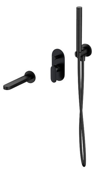 Cersanit Crea, baterie de baie ascunsă cu set de mână punct, negru mat, S952-042