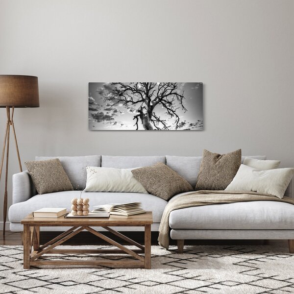 Tablou - Copacul, alb-negru (120x50 cm)