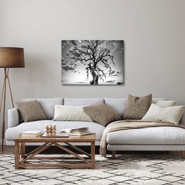 Tablou - Copacul, alb-negru (70x50 cm)