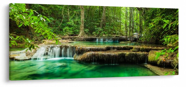 Tablou - Cascada Erawan din Kanchanaburi, Thailanda (120x50 cm)