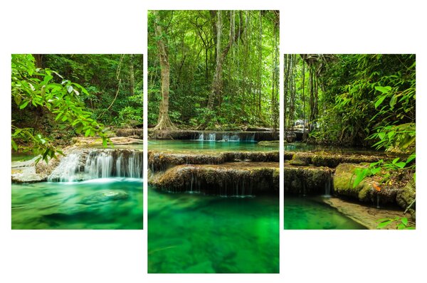 Tablou - Cascada Erawan din Kanchanaburi, Thailanda (90x60 cm)