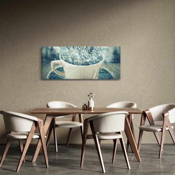 Tablou - Lumea de iarnă într-o căniță (120x50 cm)
