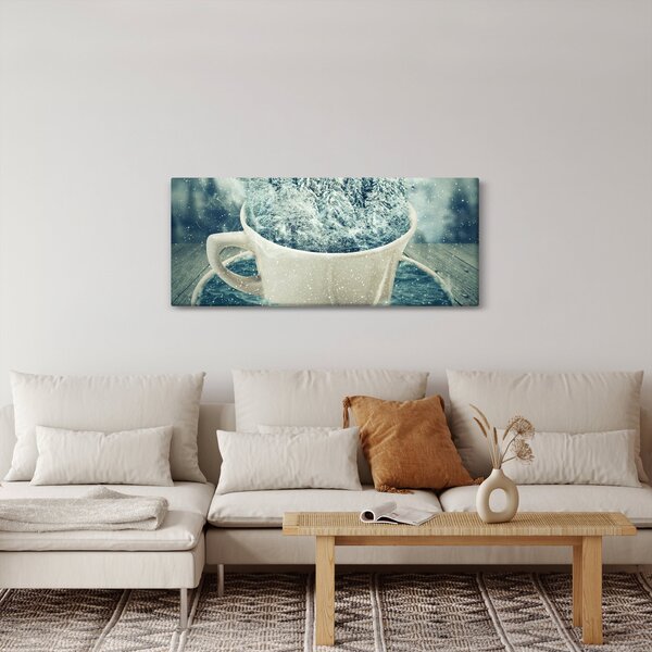 Tablou - Lumea de iarnă într-o căniță (120x50 cm)