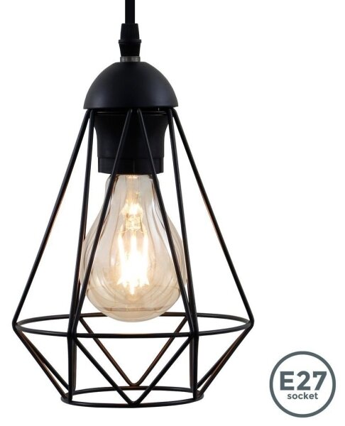 Lustră LED suspendată pe cablu 1xE27/6,5W/230V 2500K neagră