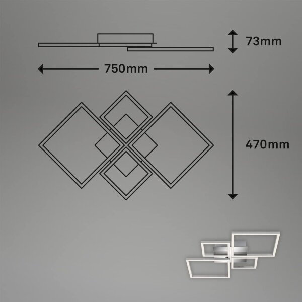 Plafonieră LED reglabilă 42W/230V/3000K crom mat