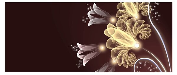 Tablou - Flori strălucitoare (120x50 cm)