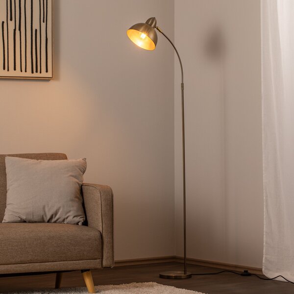 Opviq Lampadar Varzan, auriu, metal, înălțime 162 cm, E27, Auriu / Alamă, Camera de zi / sufragerie, Metal, Proiector suspendat