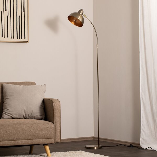 Opviq Lampadar Varzan, auriu, metal, înălțime 162 cm, E27, Auriu / Alamă, Camera de zi / sufragerie, Metal, Proiector suspendat