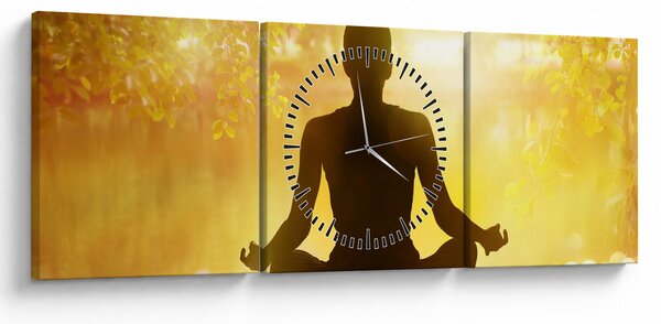 Tablou - meditare (cu ceas) (90x30 cm)