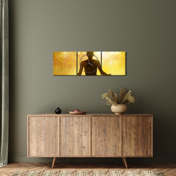 Tablou - meditare (cu ceas) (90x30 cm)