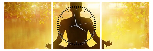 Tablou - meditare (cu ceas) (90x30 cm)