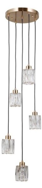 ITALUX PND-40813-5R-HBR - Candelabru suspendat pe cablu TORNO 5xE14/40W/230V auriu