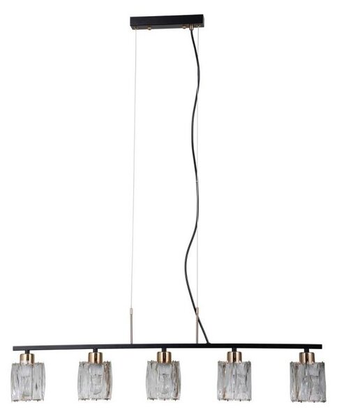 ITALUX PND-40814-5-BK-HBR - Lustru cu cablu SIMONA 5xE14/40W/230V negru/auriu