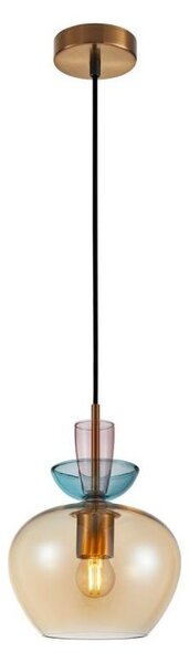 PND-31882-1-GD-AMB - Pendul suspendat pe cablu FANDA 1xE27/40W/230V auriu/bej fumuriu