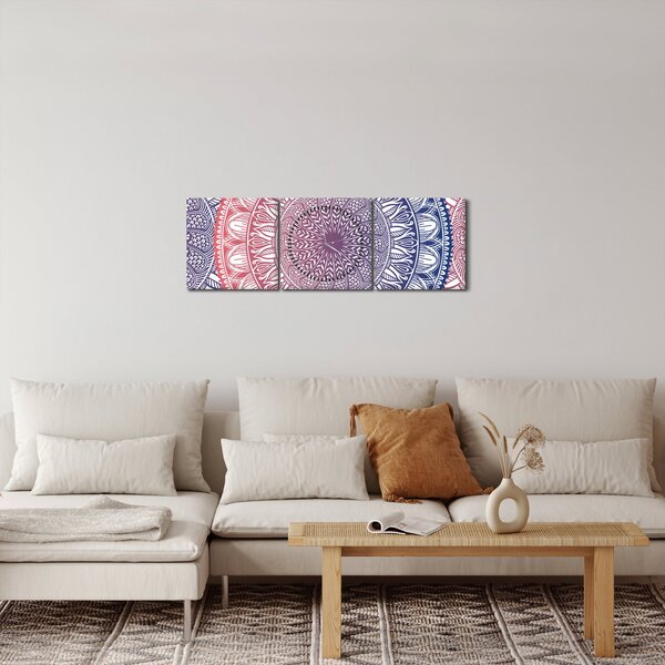 Tablou din mandale (cu ceas) (90x30 cm)