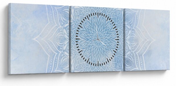 Tablou - mandala de iană (cu ceas) (90x30 cm)
