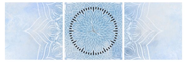 Tablou - mandala de iană (cu ceas) (90x30 cm)