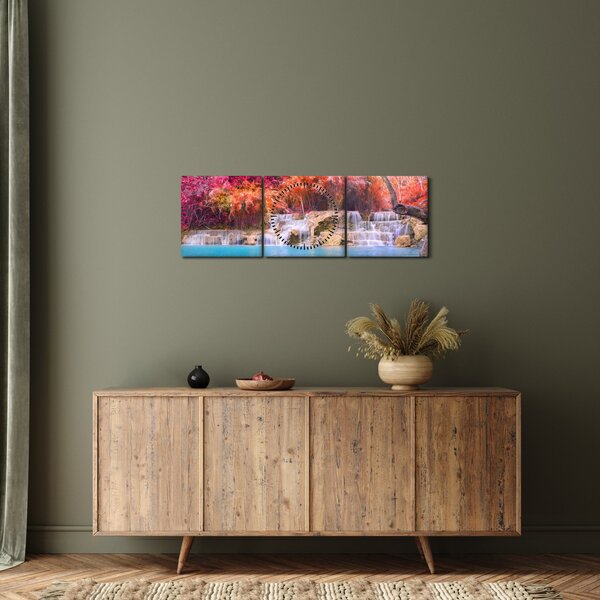 Tablou lagyna turcuaz, Laos, Tat Kuang Si (cu ceas) (90x30 cm)