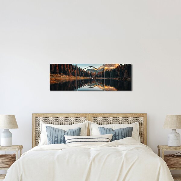 Tablou - Alpi, Italia, Dolomiți, Lago Antorno (cu ceas) (90x30 cm)