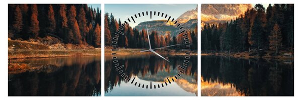 Tablou - Alpi, Italia, Dolomiți, Lago Antorno (cu ceas) (90x30 cm)