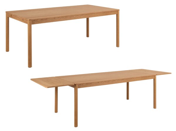 MAZZONI EXPORT PACIFIC Stejar Natural 200x100 cm (+2 extensii de 50 cm) – MASĂ DIN LEMN ÎN STIL BOHO/SCANDINAV EXTENSIBILĂ PÂNĂ LA 300 cm!