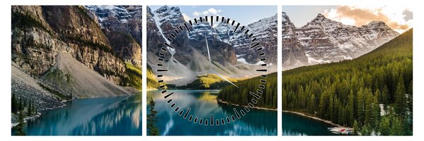 Tablou - Kanada. Parcul național Banff, Moraine Lake (cu ceas) (90x30 cm)