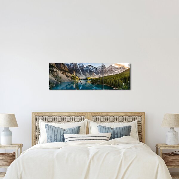 Tablou - Kanada. Parcul național Banff, Moraine Lake (cu ceas) (90x30 cm)
