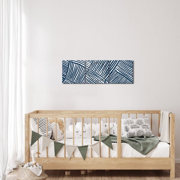 Tablou - linie 3D (cu ceas) (90x30 cm)