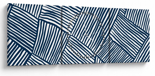 Tablou - linie 3D (cu ceas) (90x30 cm)