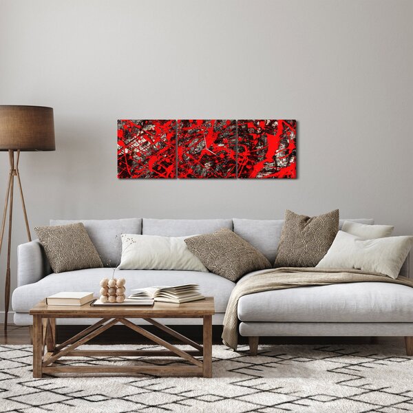 Tablou - Abstracție expresivă (cu ceas) (90x30 cm)