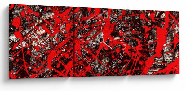 Tablou - Abstracție expresivă (cu ceas) (90x30 cm)