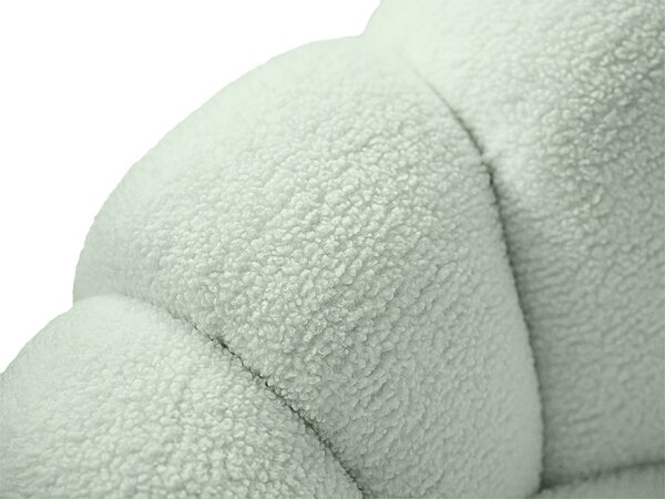 Fotoliu de design rotativ BLOOM cu taburet, verde deschis