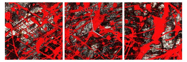 Tablou - Abstracție expresivă (cu ceas) (90x30 cm)