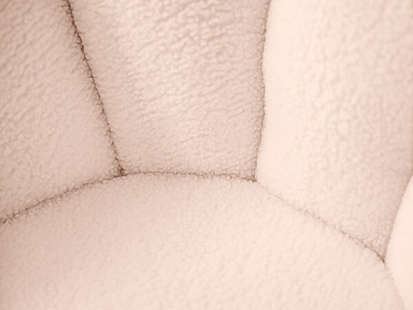 Scaun de design rotativ BLOOM cu taburet, roz deschis