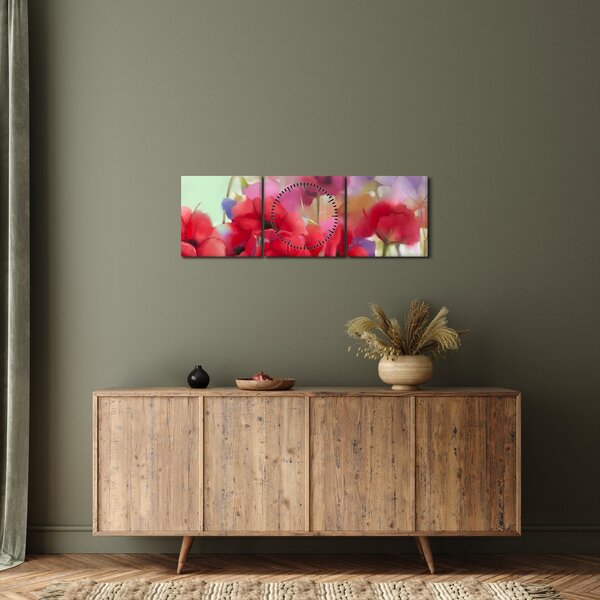 Tablou - Maci (cu ceas) (90x30 cm)