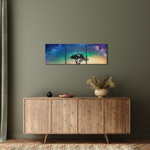 Tablou - Relaxare sub stele (cu ceas) (90x30 cm)