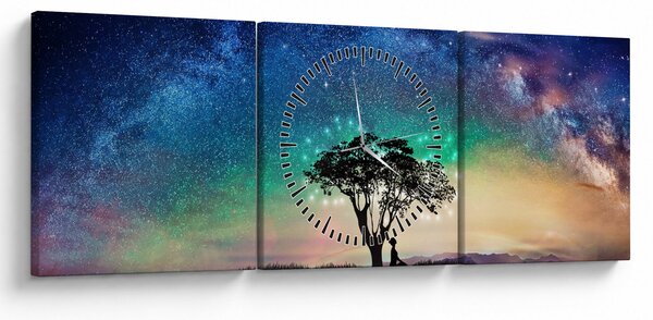 Tablou - Relaxare sub stele (cu ceas) (90x30 cm)